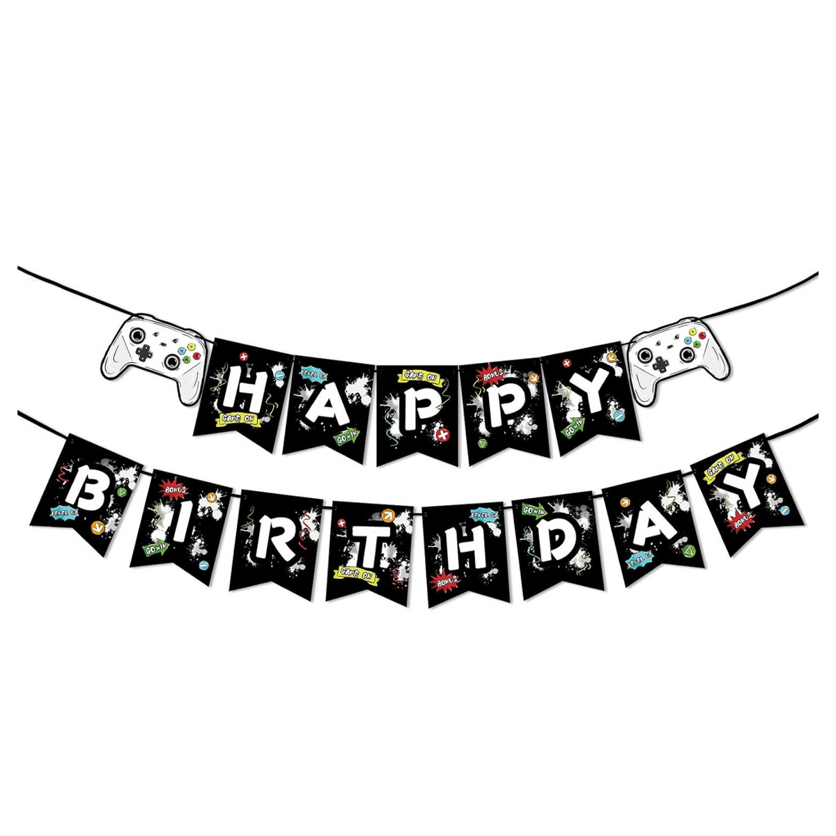 Black Gaming Theme Birthday Banner