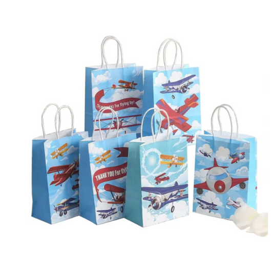 Airplane Theme Birthday Party Candy Gift Bags Set