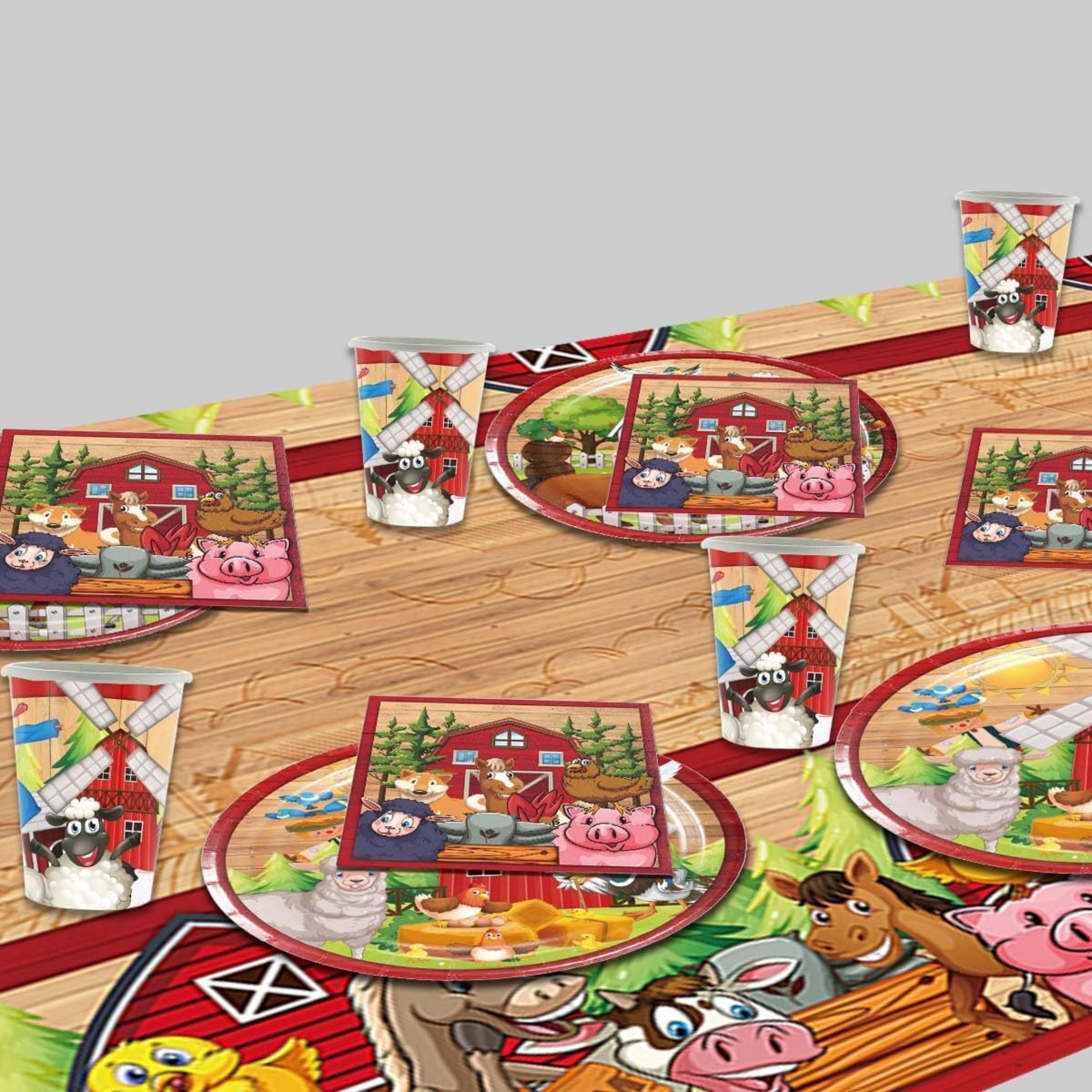 Farm Theme Birthday Party Tableware Set