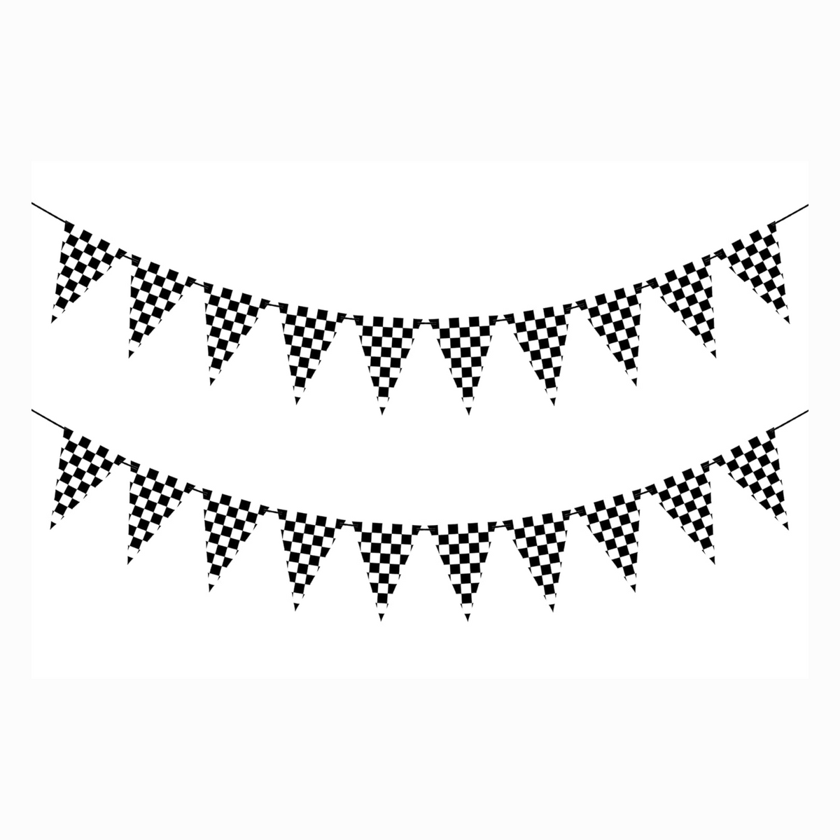 Black and White Checkered Flags Banner