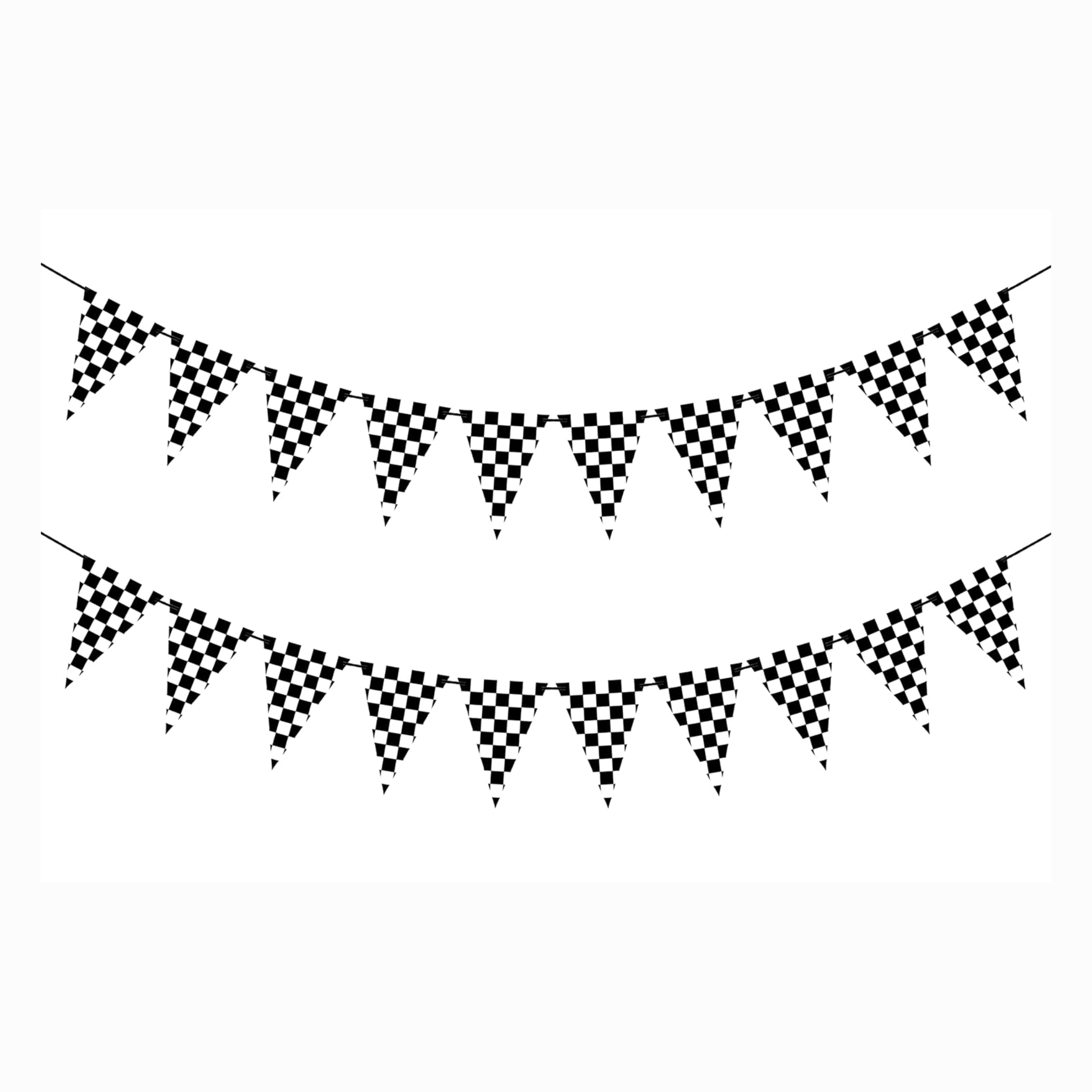 Black and White Checkered Flags Banner