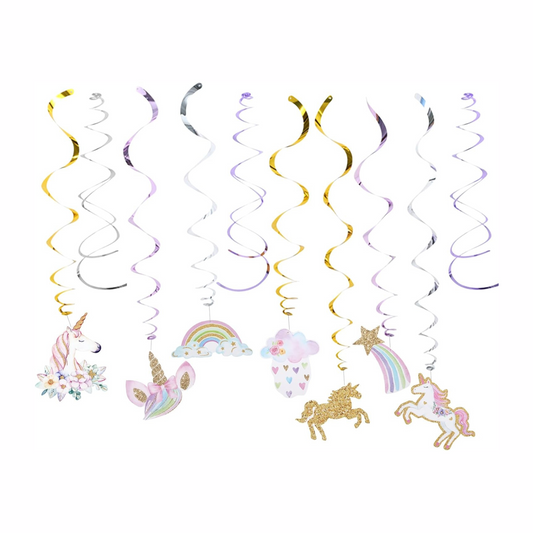 Unicorn Hanging Swirls Party Decoration Set