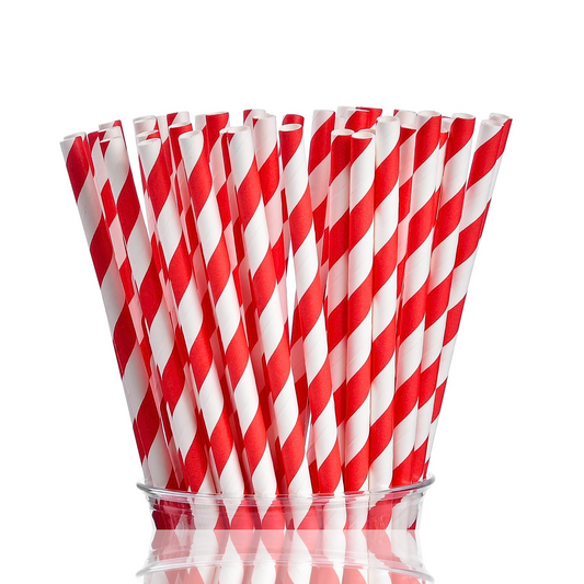 Red Carnival Theme paper Straws Set