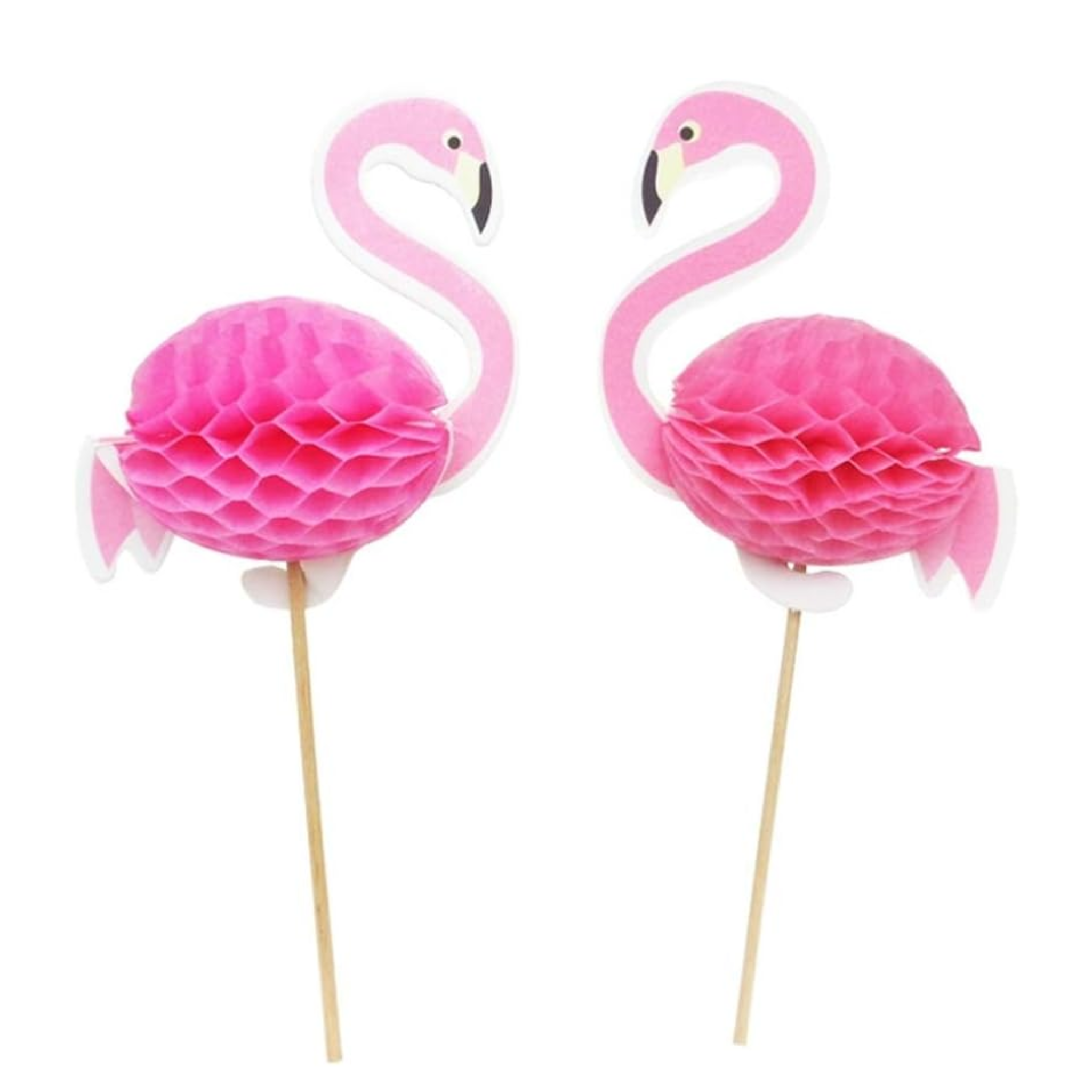 Flamingo Theme Party Cupcake Toppers Set