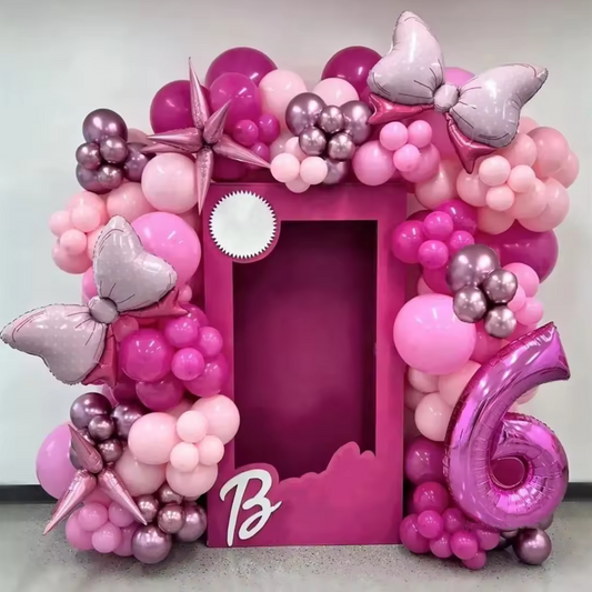 Pink Rosy Barbie Theme Balloon Arch Party Decorations