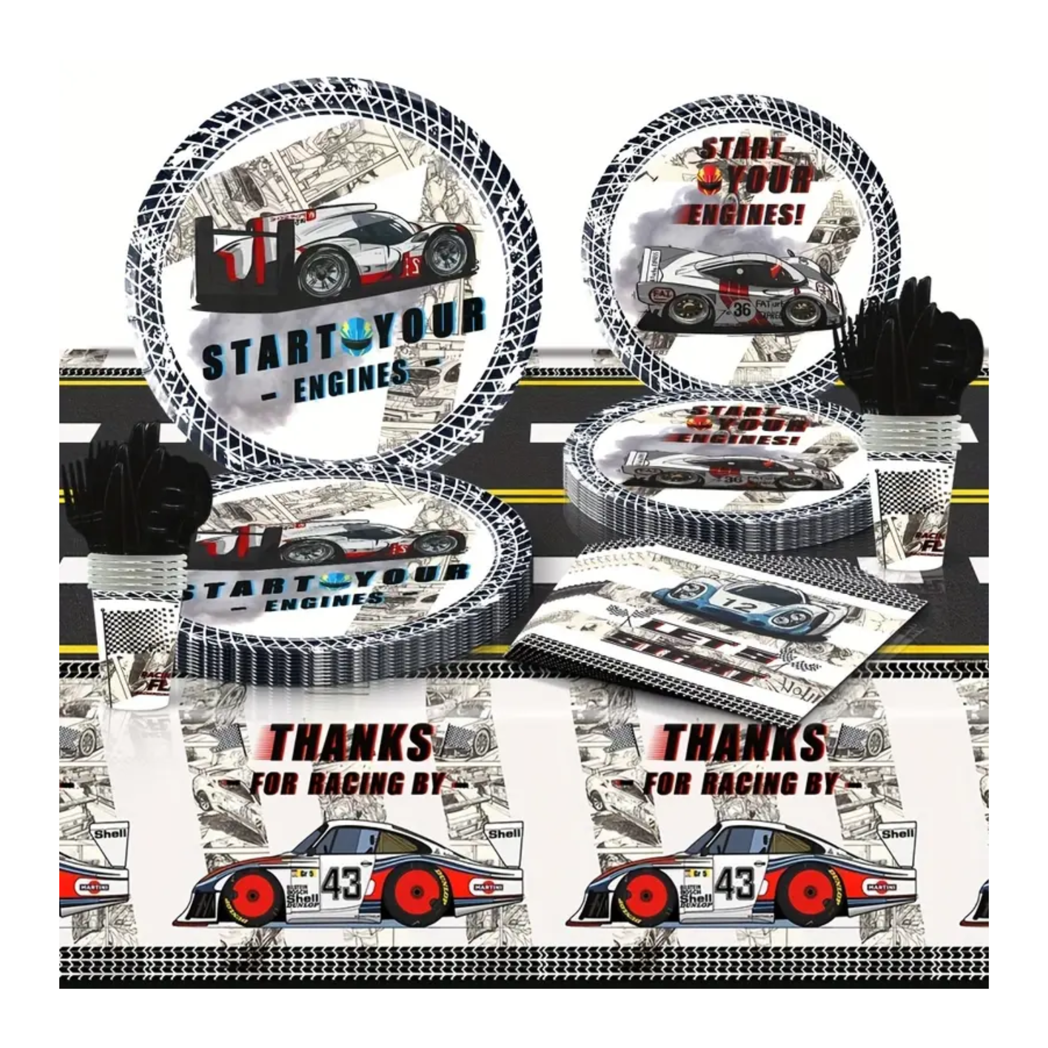 Start Your Engine-Race Car Theme Tableware Set