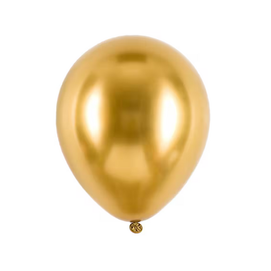 Helium 12 Inch Balloons (Chrome Gold)