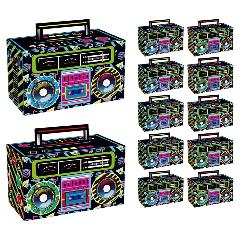 80s Boom Box Party Favor Boxes Set