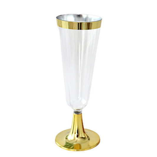 Gold Rim Transparent Plastic Cup Sets