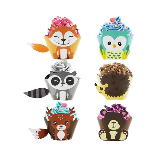 Woodland Cupcake Toppers Wrappers Set