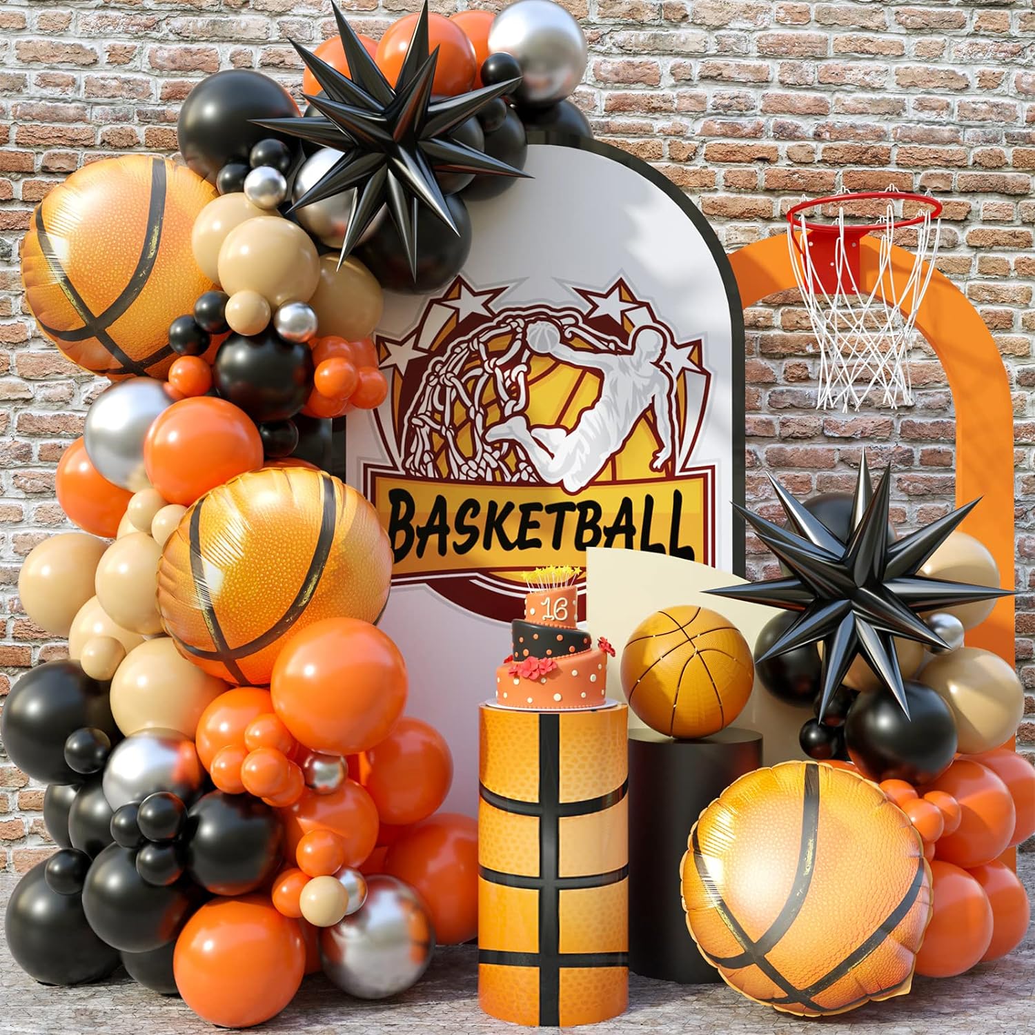 Basketball Balloon Arch Decorations