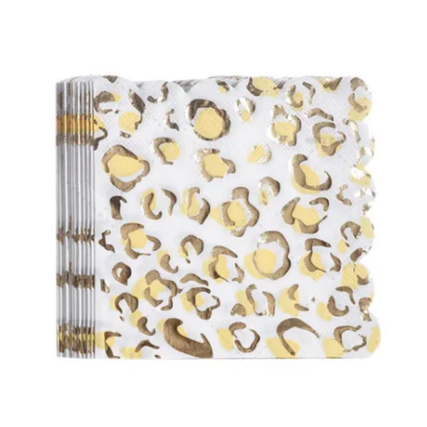 Animal Gold Leopard Theme Party Paper Napkins Set