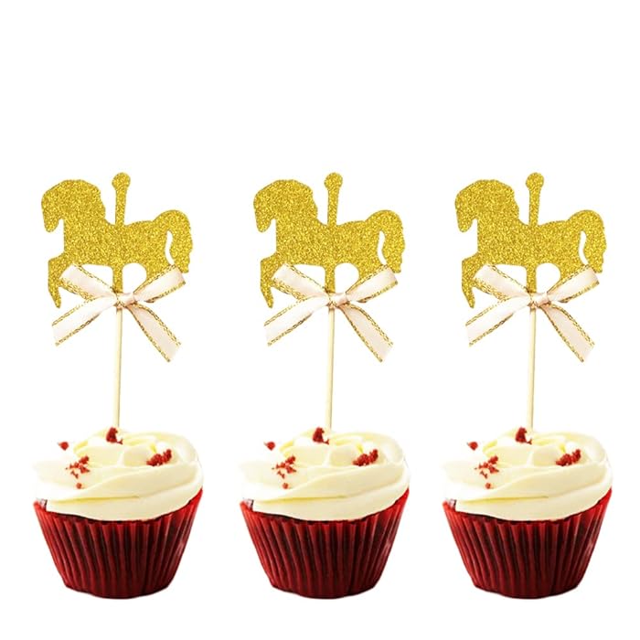 Carousel Shape Party Cake Toppers Set