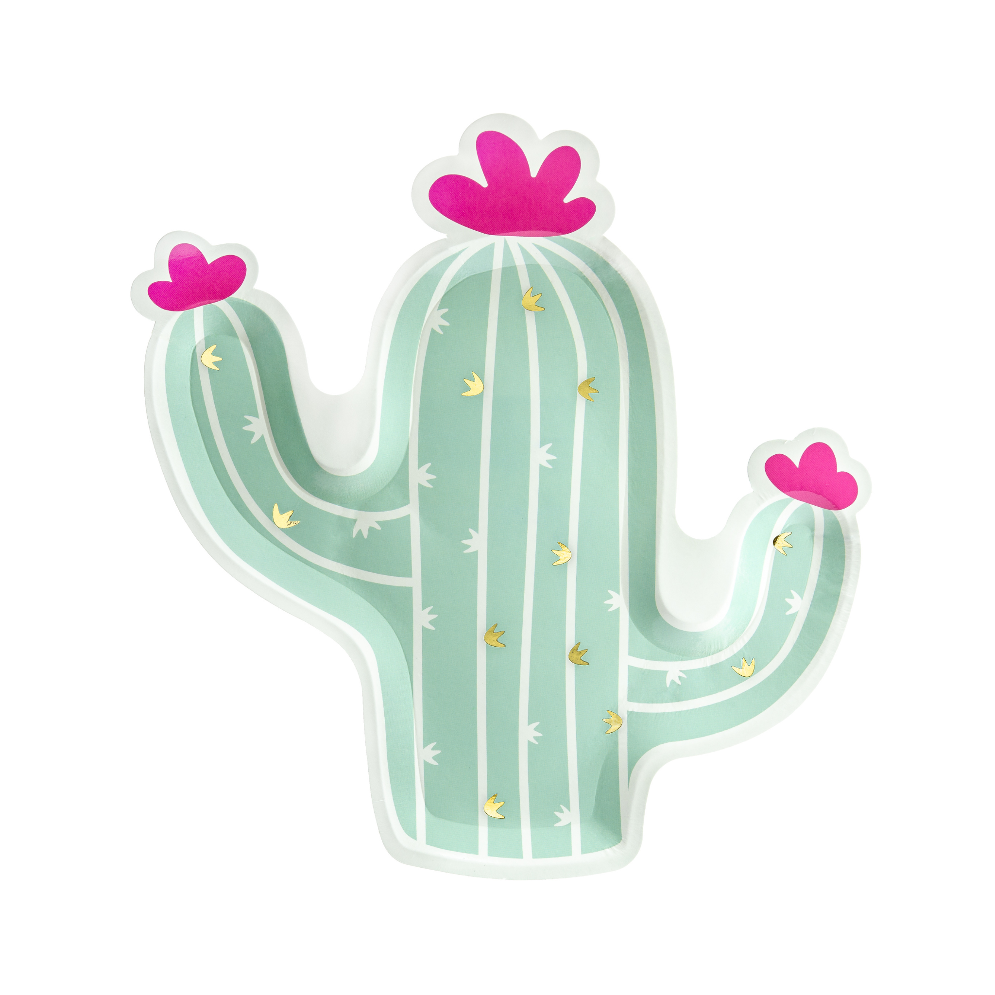 Cactus Shaped Paper Plates Set