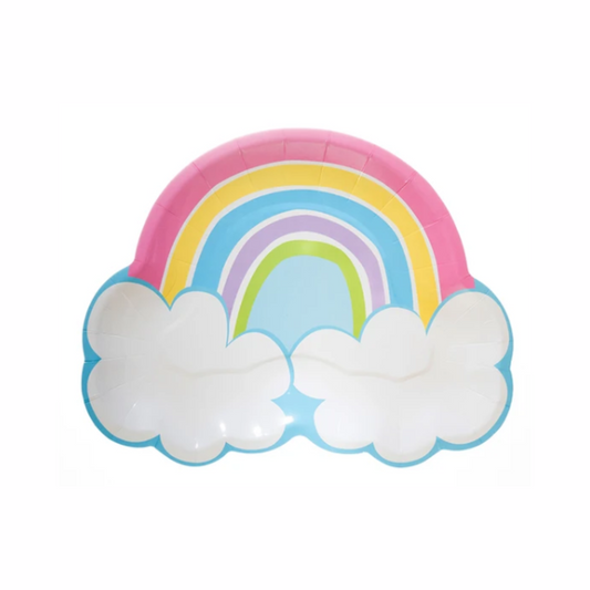 Rainbow Cloud Paper Plates Set