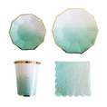 Load image into Gallery viewer, Green Ombre with Gold Foil Dots Tableware Set
