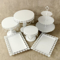 Load image into Gallery viewer, White Gold Crystal Cake Stands Set
