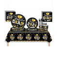 Load image into Gallery viewer, Gold and Black 2024 Graduation Theme Party Dinnerware Set
