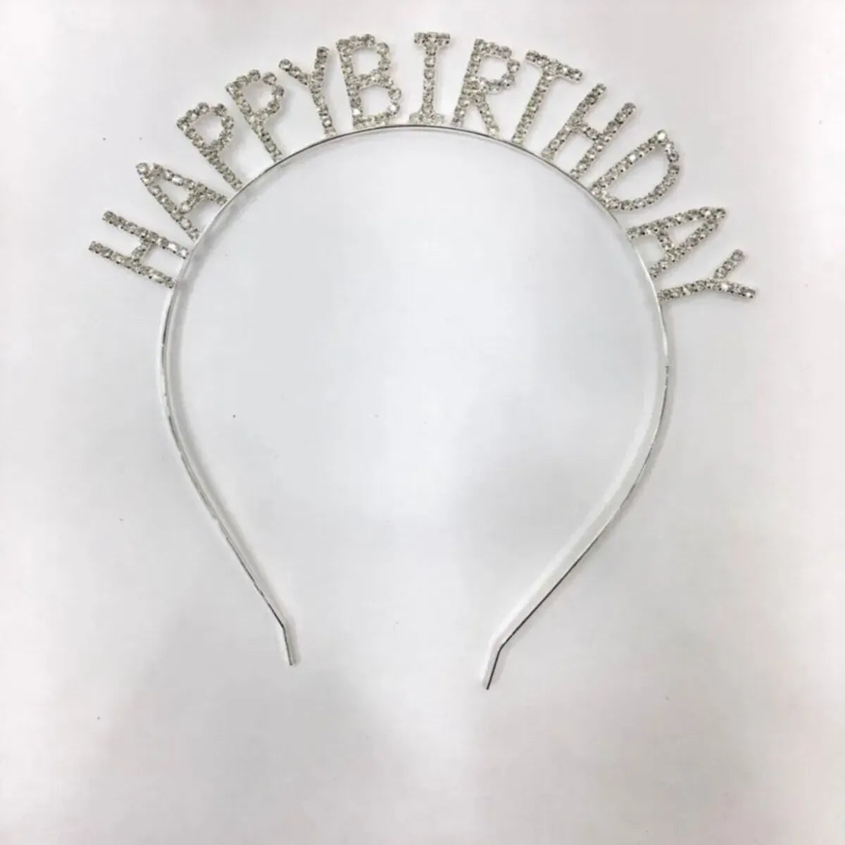 Happy Birthday Headband in Silver