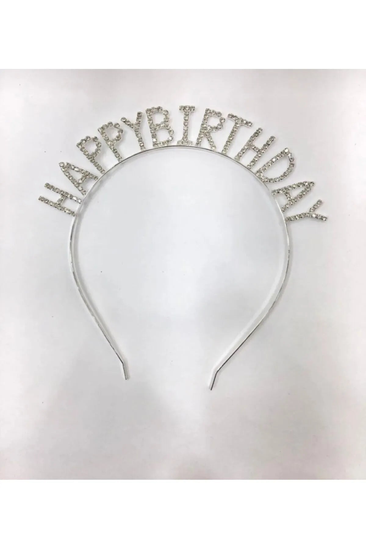 Happy Birthday Headband in Silver