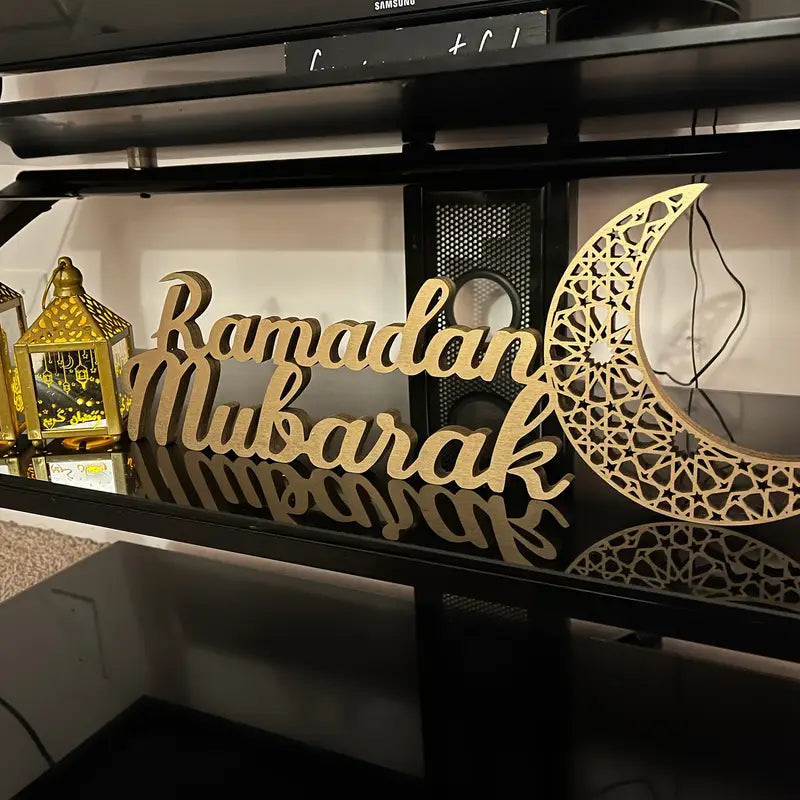 Ramadan Mubarak Wooden Table Stand - 45 CM
