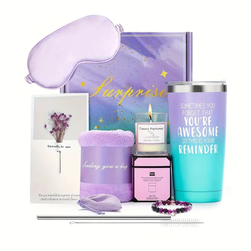 Mother's Day Relaxing Spa Gift Baskets for Women - Self Care Package with Get Well Soon