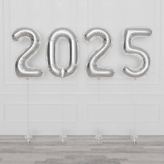 Graduation 2025 Number Helium Set - Silver