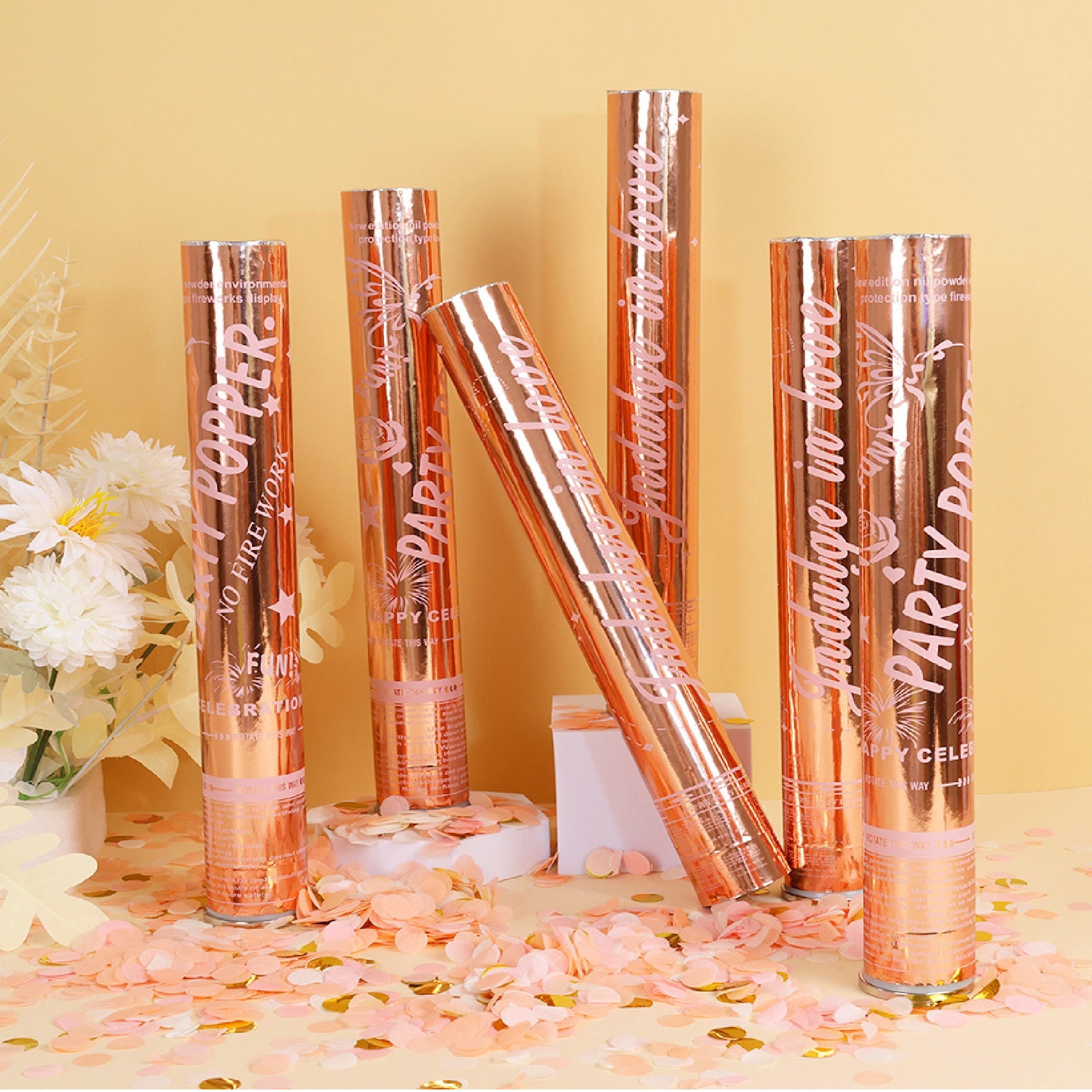 Rose Gold Confetti Canon