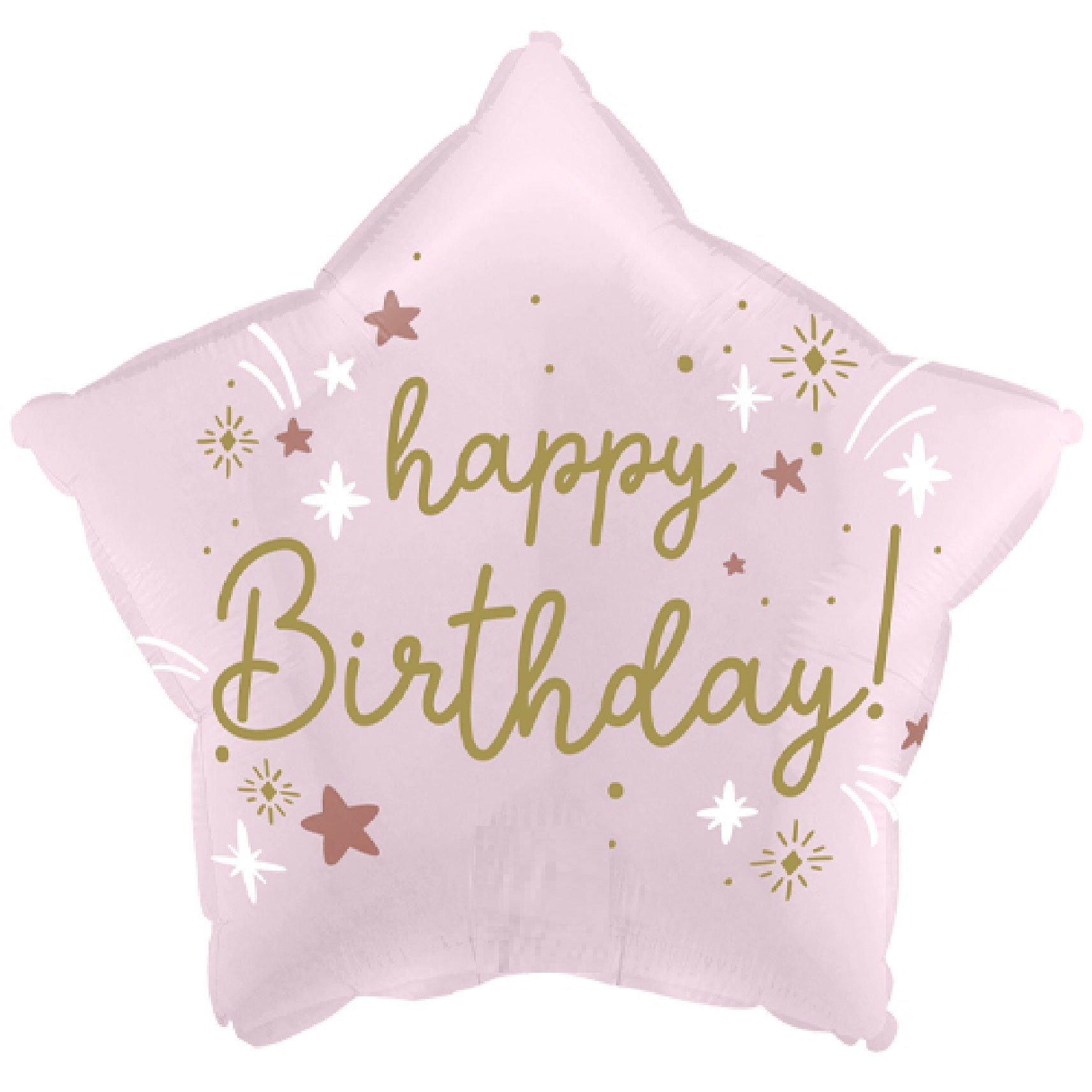 Happy Birthday Star Foil Balloon (Baby Pink)