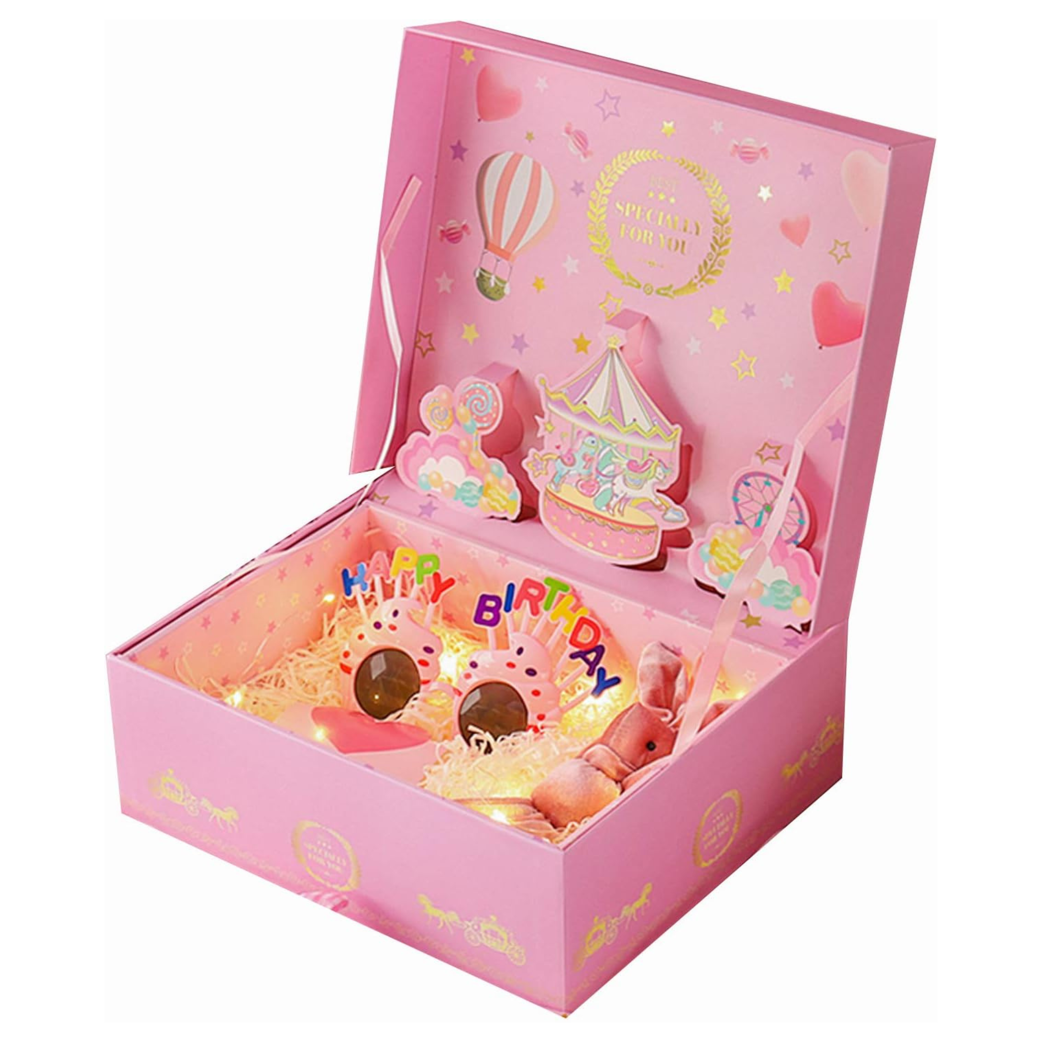 Pink Carousel Birthday Party Gift Box