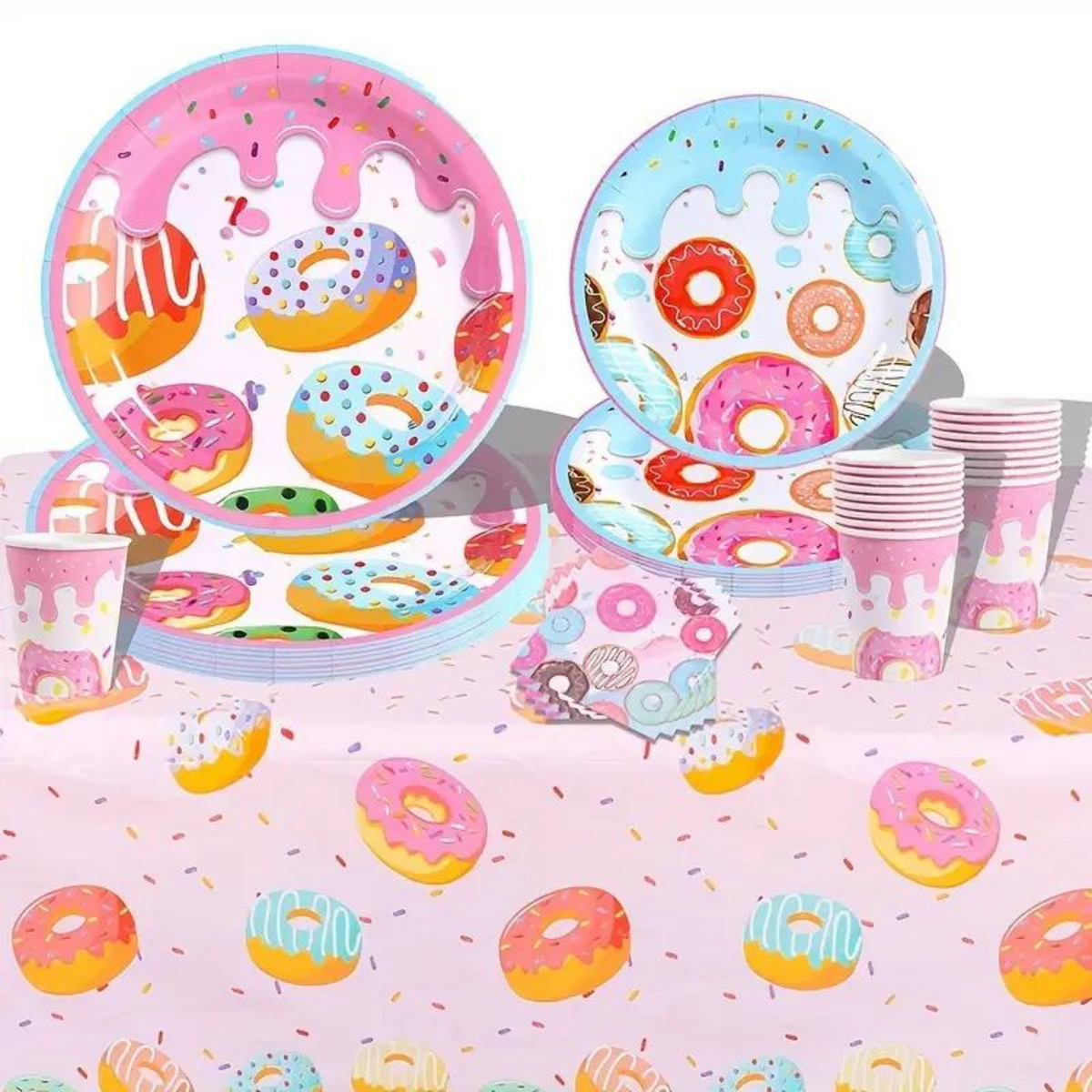 Candy Land Theme Birthday Party 7 Inch Paper Plates Set (Donut)