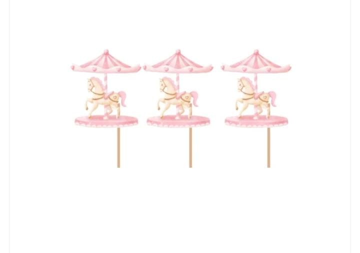 Enchanted Carousel Theme Cake Toppers