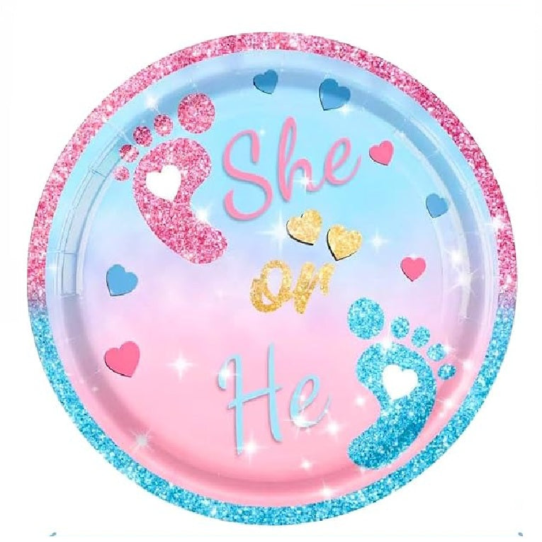Gender Reveal 9inch Paper Plate