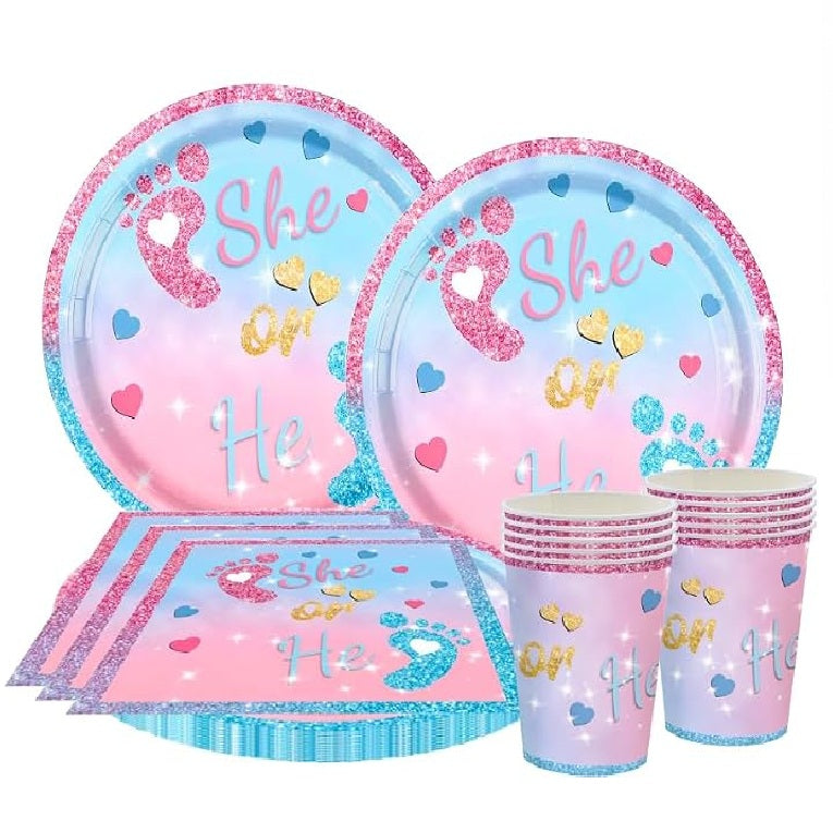 Gender Reveal Party Tableware Set