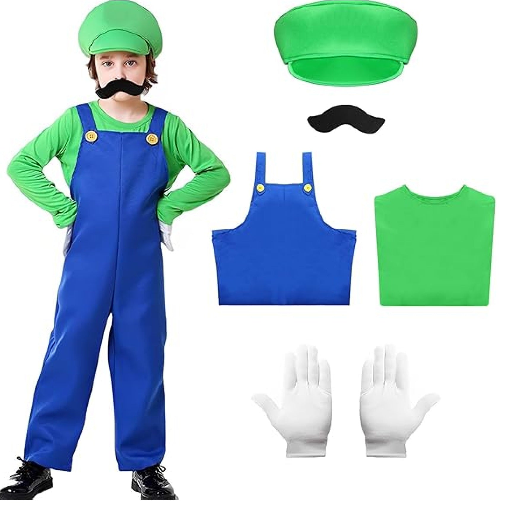 Super Luigi Costume for Kids Boy & Girl