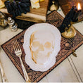 Load image into Gallery viewer, White & Gold Skull Paper Plate
