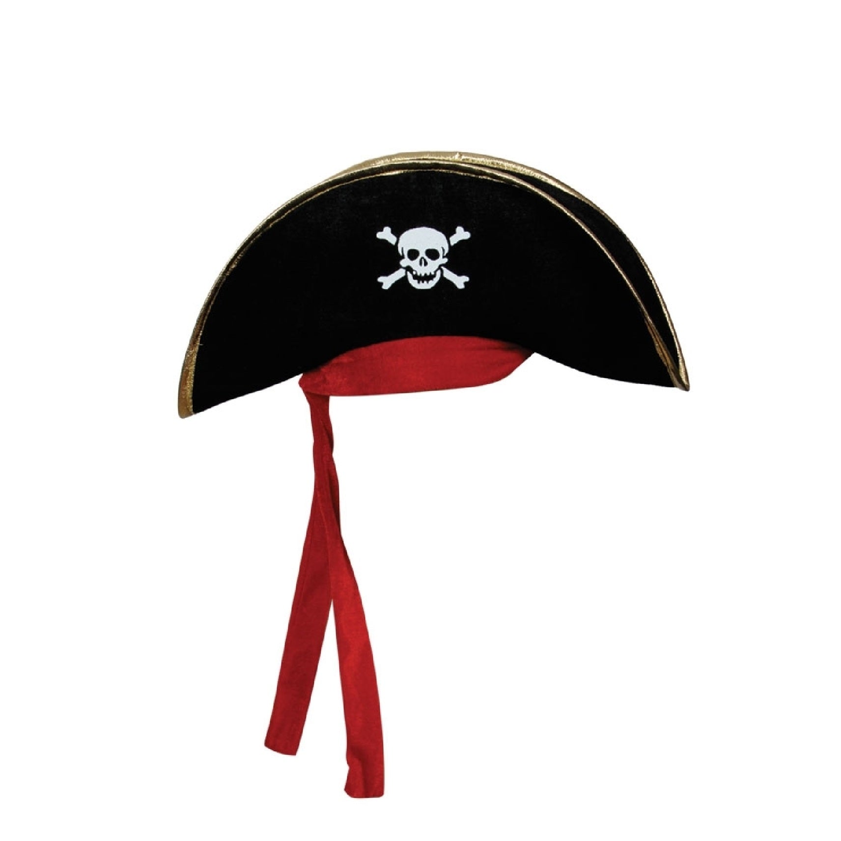 Black Pirate Hat with Bandana Costume