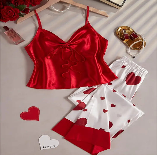 Heart Print Women's Fashion Pajama