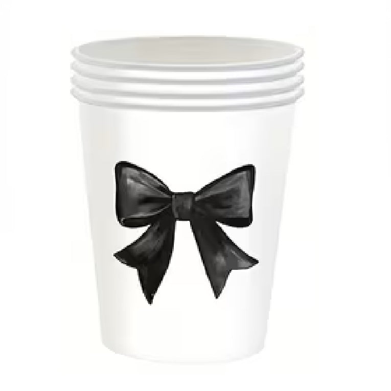 White Paper Cup with Black Bow