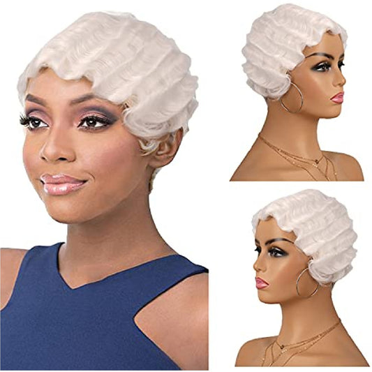 Short Hair Finger Wave Wigs