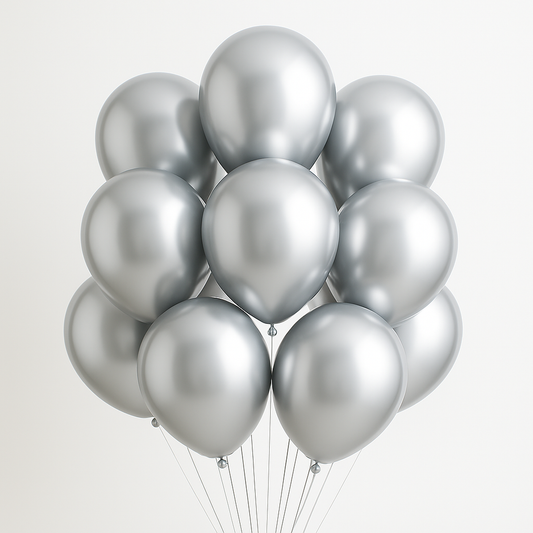 Chrome Silver Helium balloon Bunch-5pcs