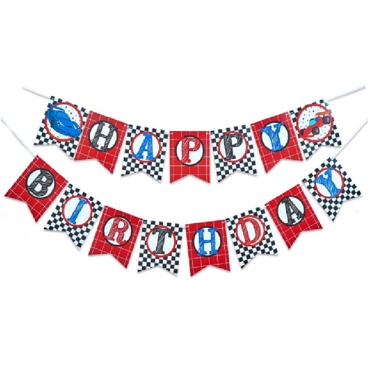 Car Racing Happy Birthday Banner
