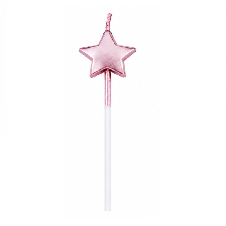 Metallic Pink Star Candle