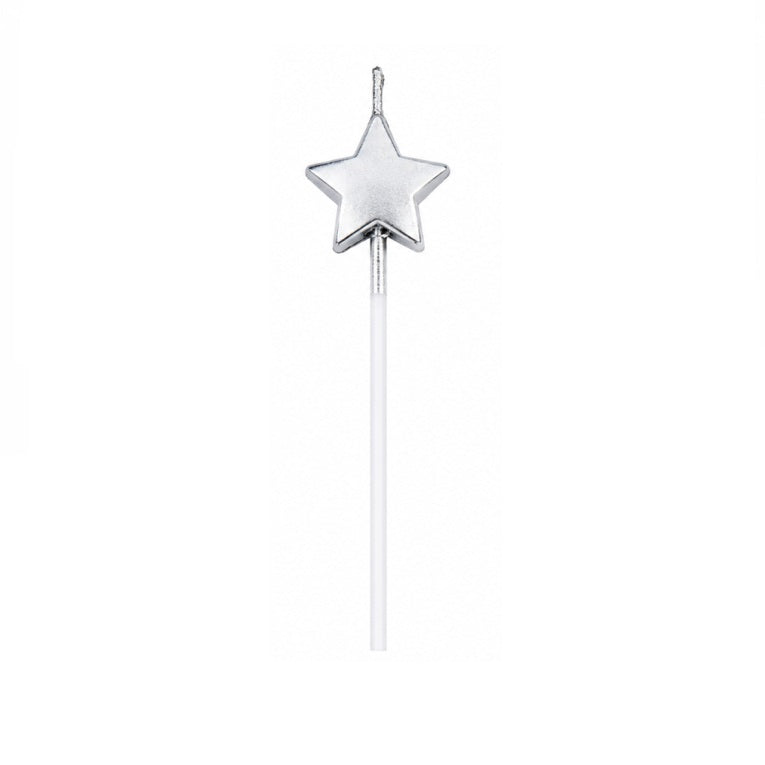 Metallic Silver Star Candle
