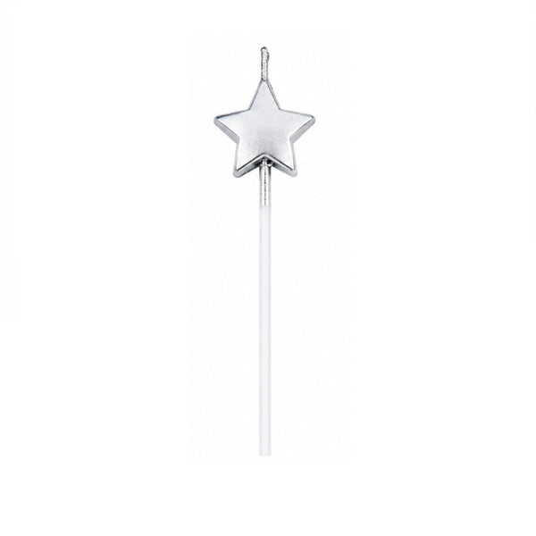 Metallic Silver Star Candle