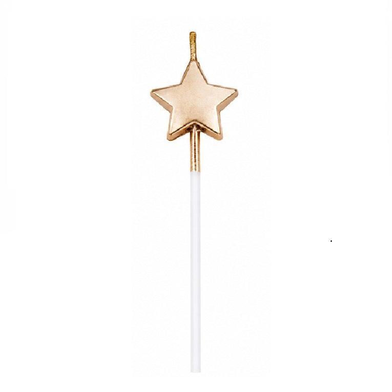 Metallic Champagne Star Candle