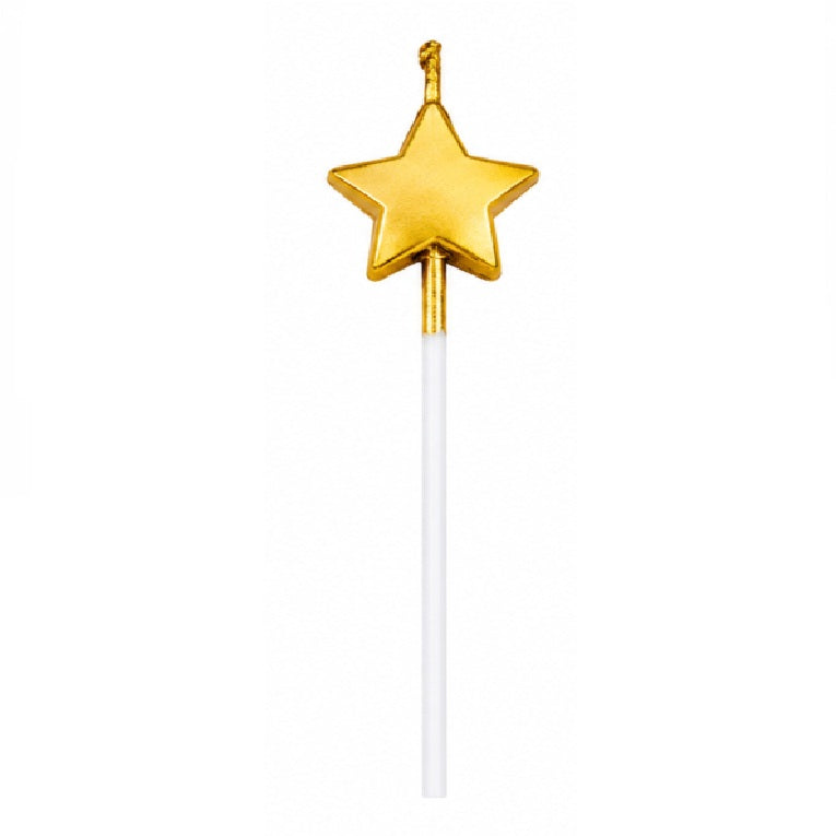 Metallic Gold Star Candle