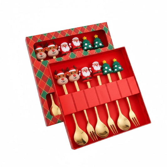 Christmas Santa & Rudolf Cutlery Set