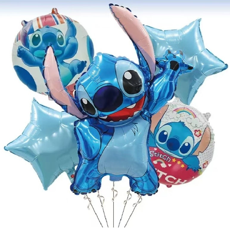 Stitch Blue 5 Pcs Foil Balloon Set