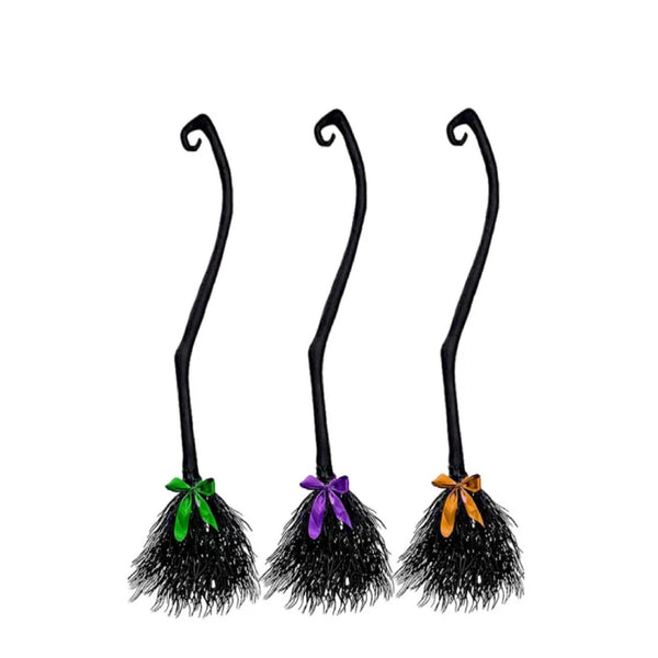 Wacky Witch Broom with Colorful Ribbons